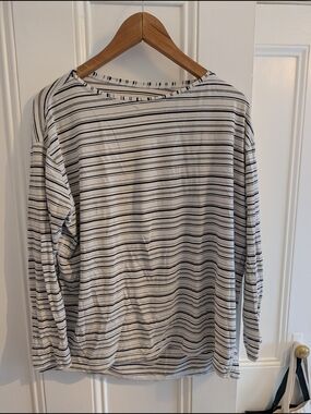 Lululemon Striped Long Sleeve Tee - White & Black